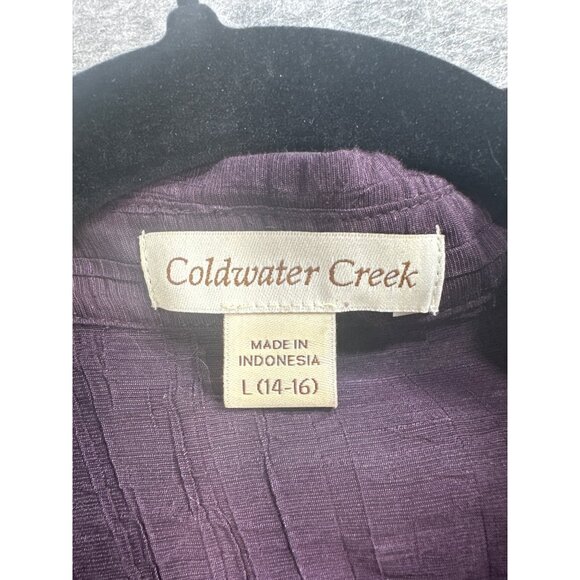 Coldwater Creek Womens Large Purple Textured Button Down Shirt Large (14-16) - Picture 2 of 4